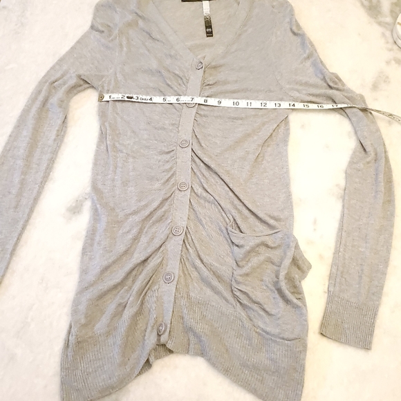 Kensie Women's Medium Gray Fitted Cardigan - Picture 5 of 13
